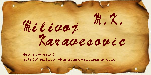 Milivoj Karavesović vizit kartica